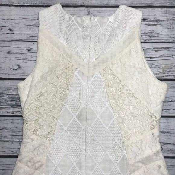 Greylin Revolve Dress Bodycon Sleeveless Ivory White Lace Cocktail Stretchy Sz M - Picture 4 of 8